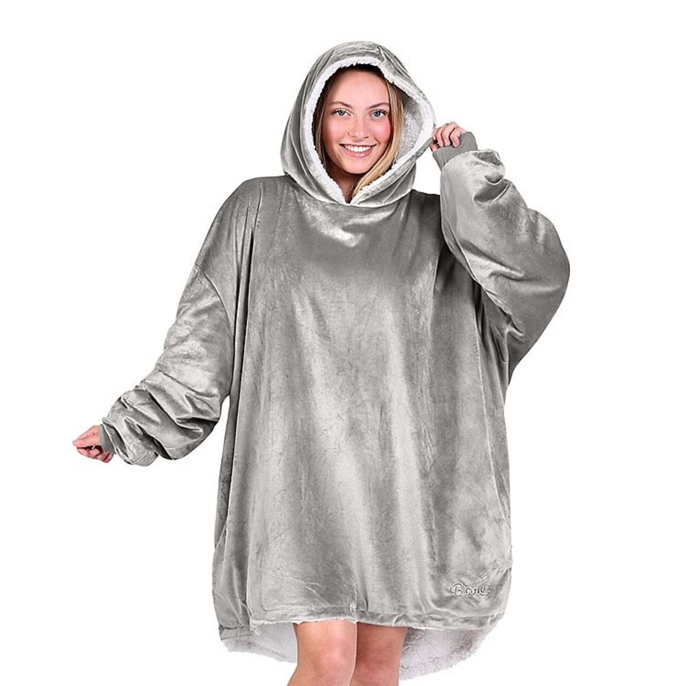 The Bare Homey Adult Wearable Blanket Sweatshirt Sherpa with pockets